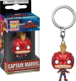 CAPITAN MARVEL LLAVERO POCKET POP 4CM CAPITANA MARVEL CON CASCO            