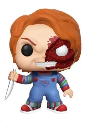 CHUCKY EL MUÑECO DIABÓLICO FIGURA POP! MOVIES VINYL (EXC) CHUCKY HALF (BD) 9 CM