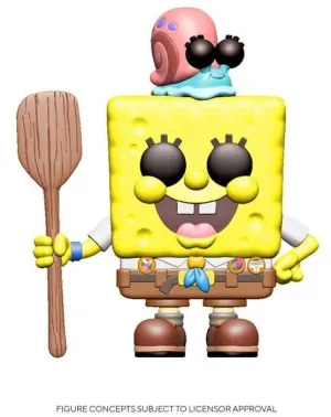 BOB ESPONJA 2020 FIG 9CM POP BOB ESPONJA CON EQUIPO DE CAMPAMENTO          