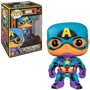 CAPITAN AMERICA FIG 9 CM BLACK LIGHT MARVEL POP! FUNKO 648                 