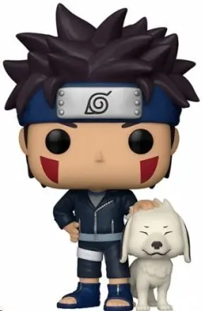 NARUTO FIGURA POP! ANIMATION VINYL KIBA CON AKAMARU 9 CM