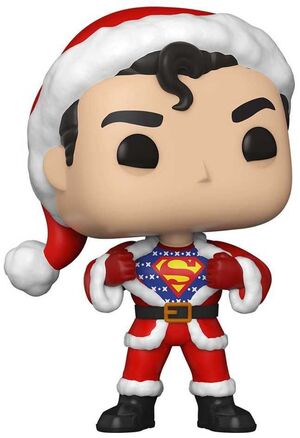 DC HOLIDAY FIG 9CM POP SUPERMAN IN HOLIDAY SWEATER                         
