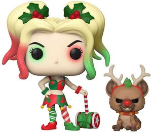 DC HOLIDAY FIG 9CM POP HARLEY QUINN WITH HELPER                            