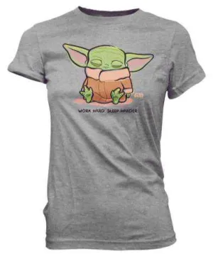 STAR WARS THE MANDALORIAN CAMISETA LOOSE TEE CUTE CHILD SLEEPING L         