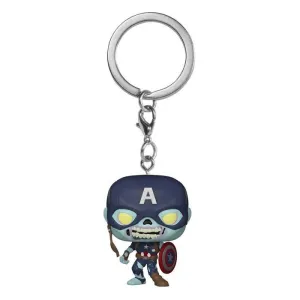 ¿QUÉ PASARÍA SI...? LLAVERO POCKET POP! VINYL ZOMBIE CAPITÁN AMÉRICA 4 CM