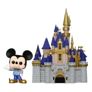 WALT DISNEY WORLD 50TH ANNIVERSARY POP! TOWN VINYL FIGURA CASTILLO Y MICKEY 9 CM