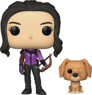 OJO DE HALCÓN POP & BUDDY VINYL FIGURA KATE BISHOP CON LUCKY EL PIZZA PERRO 9 CM