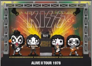 KISS PACK 4 FIG 9 CM POP! MOMENTOS DLX VINILO ALIVE II 1978 TOUR F-03