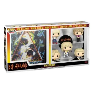 DEF LEPPARD PACK 5 FIGURAS 9 CM HYSTERIA VINYL POP!ALBUMS DXL F-37