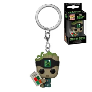 YO SOY GROOT LLAVERO POCKET POP! VINYL GROOT PJS CON LIBRO 4 CM