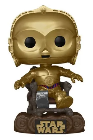 STAR WARS EL RETORNO DEL JEDI 40 ANIVERSARIO POP! VINILO FIGURA C3P0 EN SILLA 9 CM