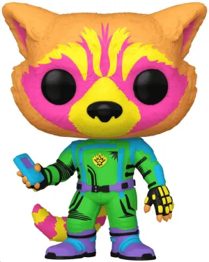 GUARDIANES DE LA GALAXIA VOL. 3 POP! VINYL FIGURA ROCKET BLACK LIGHT EXCLUSIVO 9 CM