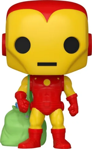MARVEL HOLIDAY FIGURA POP! MARVEL VINYL IRON MAN CON SACO 9 CM