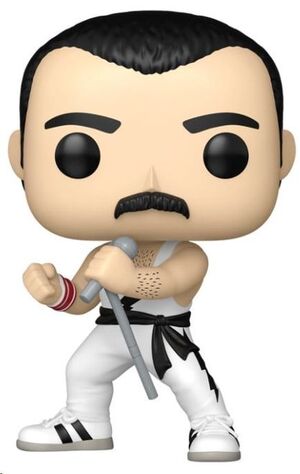 QUEEN FIGURA POP! ROCKS VINYL FREDDIE MERCURY (WHITE SINGLET) 9 CM