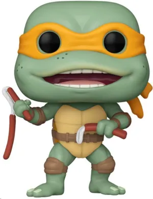 TORTUGAS NINJA POP! MOVIES VINYL FIGURA MICHELANGELO NUNCHUCKS SALCHICHA 9 CM