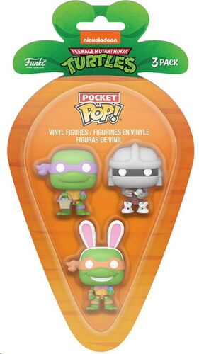 TORTUGAS NINJA PACK DE 3 FIGURAS POCKET POP! VINYL DONATELLO MICHELANGELO SHREDDER 4 CM