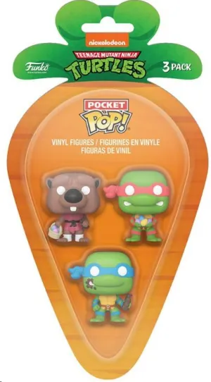 TORTUGAS NINJA PACK DE 3 FIGURAS POCKET POP! VINYL LEONARDO RAPHAEL SPLINTER 4 CM