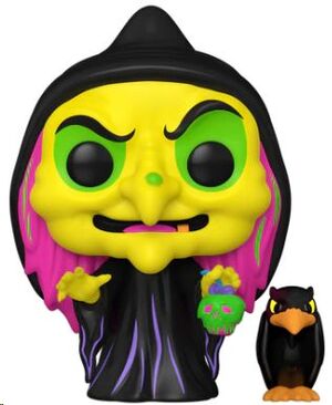 DISNEY VILLAINS POP! FIGURA DISGUISED EVIL QUEEN WITH RAVEN (BLACK LIGHT) 9CM EDICIÓN ESPECIAL