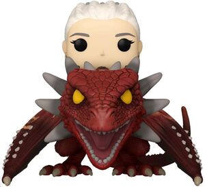 LA CASA DEL DRAGON POP! RIDES DELUXE VINYL FIGURA RHAENYS TARGARYEN WITH MELEYS 9 CM