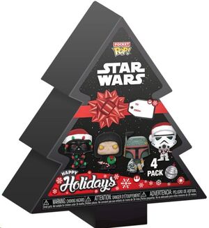 STAR WARS HOLIDAY 2024 PACK DE 4 LLAVEROS POCKET POP! VINYL TREE HOLIDAY BOX 4 CM