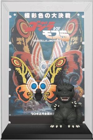 GODZILLA 70TH ANNIVERSARY POP! MOVIE POSTER & FIGURA GODZILLA VS MOTHRA 9 CM