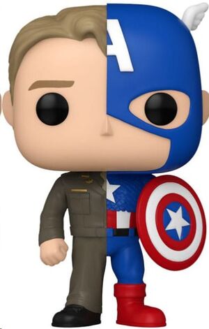 MARVEL FIGURA POP! VINYL SPLIT- CAPTAIN AMERICA / STEVE ROGERS 9 CM