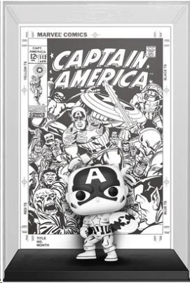 MARVEL POP! COMIC COVER VINYL FIGURA CLASSIC CAPTAIN AMERICA #112 (BLANCO Y NEGRO) 9 CM