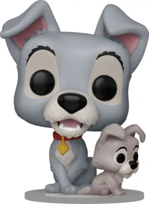 LA DAMA Y EL VAGABUNDO FIGURA POP! DISNEY VINILO TRAMP CON CACHORRO 9 CM