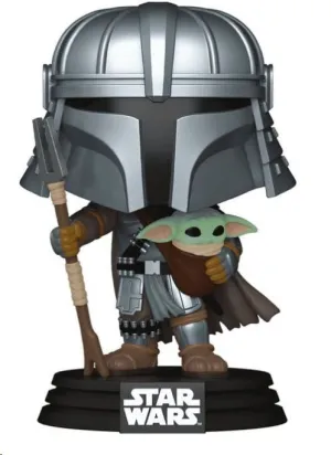 STAR WARS FIGURA POP! VINYL CABEZÓN MANDALORIANO Y GROGU IMPRESSIONS EXCLUSIVO 9 CM