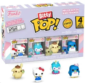 HELLO KITTY AND FRIENDS PACK DE 4 FIGURAS BITTY POP! VINYL SERIES 1 2 CM