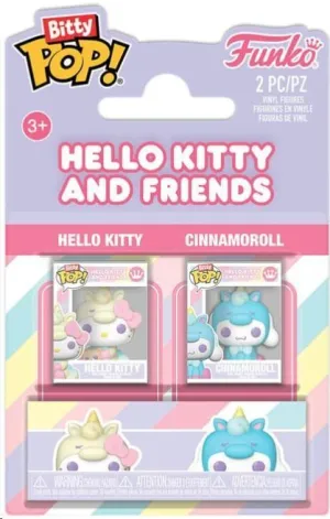 HELLO KITTY PACK DE 2 FIGURAS BITTY POP! VINYL HK & CINNAMONROLL 2,5 CM
