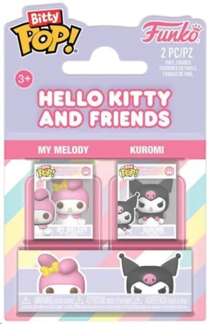 HELLO KITTY PACK DE 2 BITTY POP! VINYL FIGURAS MY MELODY & KUROMI 2 CM