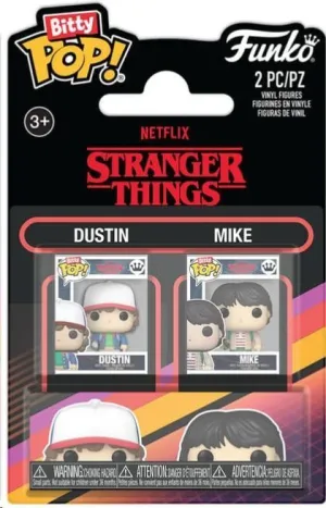 STRANGER THINGS PACK DE 2 FIGURAS BITTY POP! VINYL DUSTIN & MIKE 2,5 CM