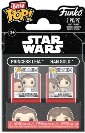 STAR WARS: EPISODIO V - EL IMPERIO CONTRAATACA PACK DE 2 FIGURAS BITTY POP! VINYL LEIA & HAN SOLO 2,5 CM