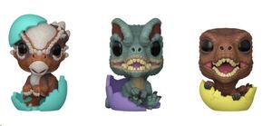 JURASSIC PARK FIGURA POCKET POP! VINYL EASTER EGG 3-PACK DINOS 4 CM
