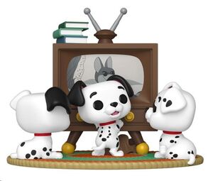 101 DÁLMATAS POP MOMENT VINYL FIGURAS ROLLY, PATCH & LUCKY WITH TV 9 CM