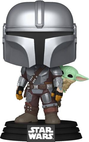 STAR WARS: THE MANDALORIAN AND GROGU FIGURA POP! VINYL CABEZÓN THE MANDALORIAN WITH GROGU 9 CM