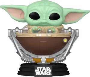 STAR WARS: THE MANDALORIAN AND GROGU FIGURA POP! VINYL CABEZÓN GROGU IN PRAM 9 CM