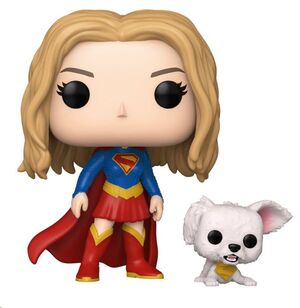SUPERGIRL MOVIE 2026 FIGURA POP! HEROES VINYL SUPERGIRL CON CACHORRO KRYPTO 9 CM