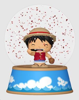 ONE PIECE MINIFIGURAS POP! LUFFY GLITTER GLOBES 5 CM