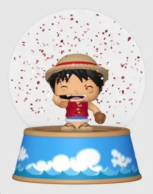 ONE PIECE MINIFIGURAS POP! LUFFY GLITTER GLOBES 5 CM