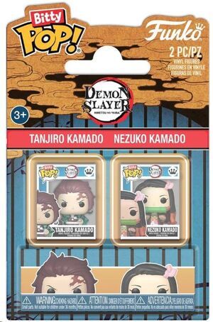 GUARDIANES DE LA NOCHE BITTY POP! VINYL FIGURAS TANJIRO & NEZUKO 2 CM