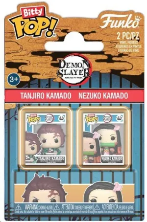 GUARDIANES DE LA NOCHE BITTY POP! VINYL FIGURAS TANJIRO & NEZUKO 2 CM