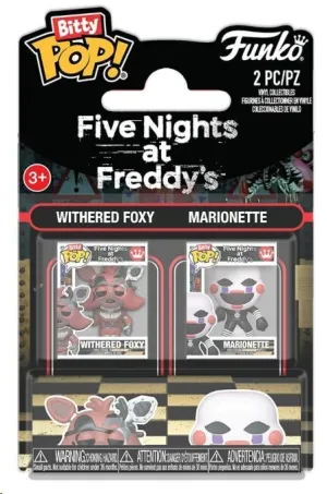 FIVE NIGHTS AT FREDDY'S PACK DE 2 FIGURAS BITTY POP! VINYL WITHERED FOXY & MARIONETTE 2 CM