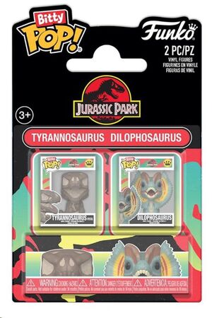 JURASSIC PARK PACK DE 2 FIGURAS BITTY POP! VINYL TYRANNOSAURUS FOSSIL & DILOPHOSAURUS 2 CM