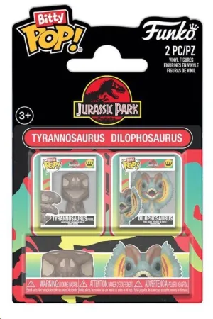 JURASSIC PARK PACK DE 2 FIGURAS BITTY POP! VINYL TYRANNOSAURUS FOSSIL & DILOPHOSAURUS 2 CM