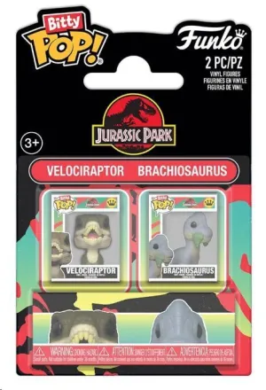 JURASSIC PARK PACK DE 2 FIGURAS BITTY POP! VINYL VELOCIRAPTOR & BRACHIOSAURUS 2 CM