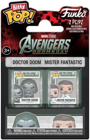 VENGADORES DOOMSDAY MARVEL BITTY POP! MINI FIGURAS PACK DE 2 DOCTOR DOOM & MISTER FANTASTIC 2 CM