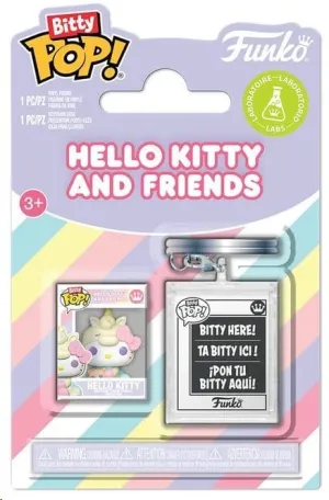 SANRIO PACK DE 2 FIGURAS BITTY POP! & ACCESSORY VINYL HELLO KITTY CON LLAVERO 2 CM
