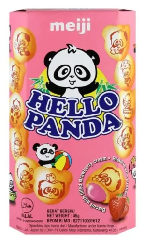 GALLETAS MEIJI HELLO PANDA RELLENAS DE CREMA DE FRESA